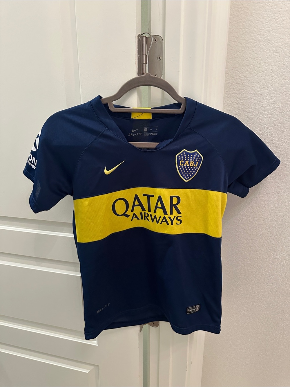Nike Kids Navy and Yellow Boca Juniors Soccer Jersey